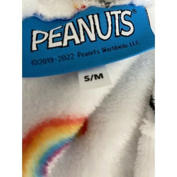 Peanuts Snoopy Hooded Robe Sz S/M Rainbow Super Soft Belt Woodstock Pride NWT - Picture 5 of 11